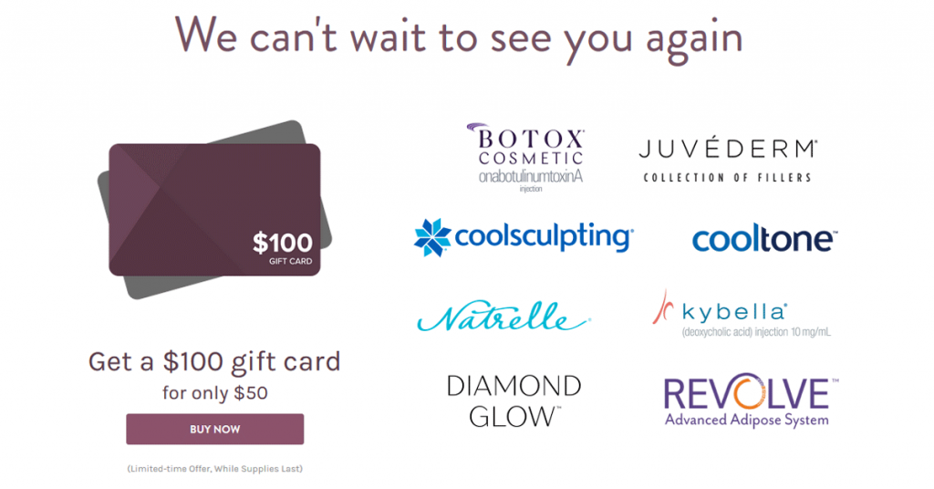 May Special - Get a $100 Allergan gift card for only $50