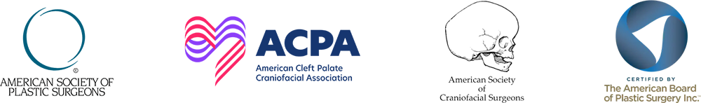 Dr. Blagg's credential logos including American Society of Plastic Surgeons, American Cleft Palate Craniofacial Association, American Society of Craniofacial Surgeons, & The American Board of Plastic Surgery Inc